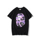 Bathing Ape T-Shirt Summer Purple Camouflage Print Casual Short Sleeve T-shirt