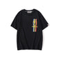 Bathing Ape T-Shirt Summer Pure Cotton Color-Striped Printing T-shirt Short Sleeve