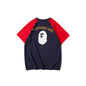 Bathing Ape T-Shirt Summer Casual Loose plus Size Raglan Sleeve Color Matching T-shirt