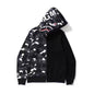 Bathing Ape Ape Head Camouflage Stitching Sweatshirt Hooded Zipper Fleece Jacket